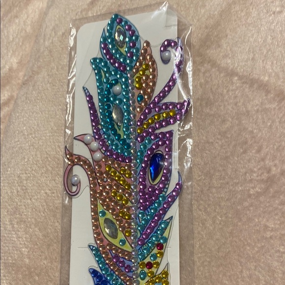 Handmade Dimond Peacock Feather Bookmark - Picture 6 of 12
